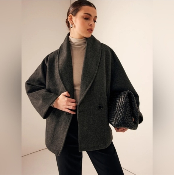 Commense Jackets & Blazers - Commense Tweed Pockets Loose Coat Gray Size Small NWT